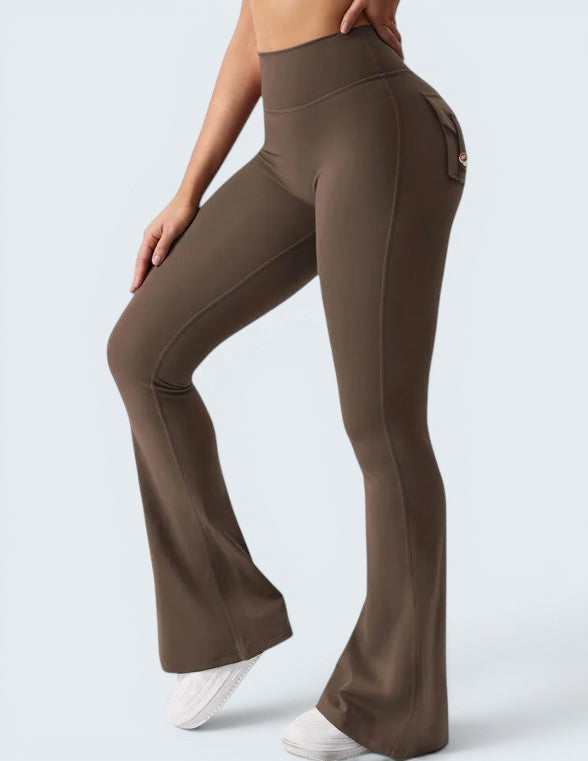 Calças Flare Sculpt com Bolsos
