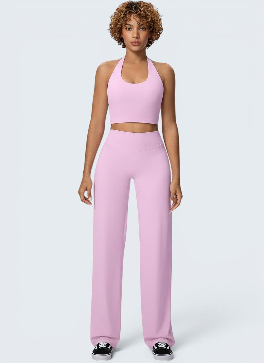 Conjunto Halter e Calças Wide Leg
