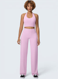 Conjunto Halter e Calças Wide Leg