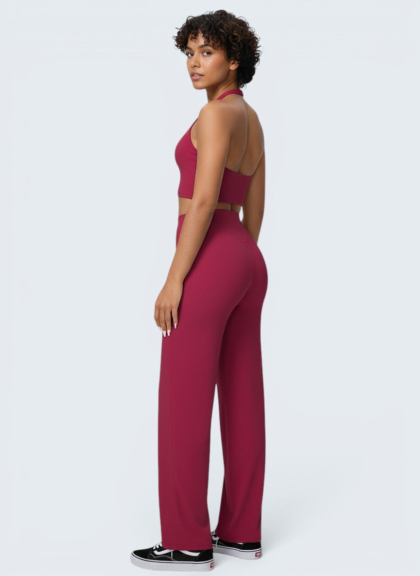 Conjunto Halter e Calças Wide Leg