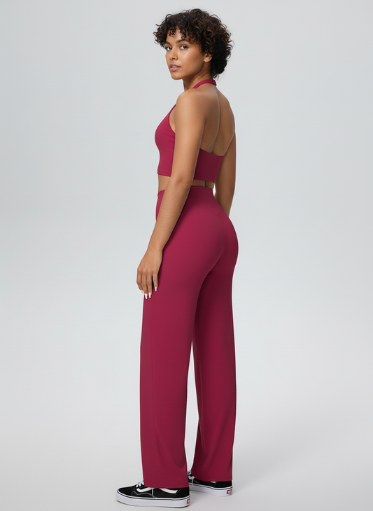 Conjunto Halter e Calças Wide Leg