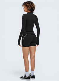 Conjunto Zip Crop e Biker Shorts Seamless