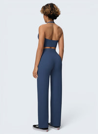 Conjunto Halter e Calças Wide Leg