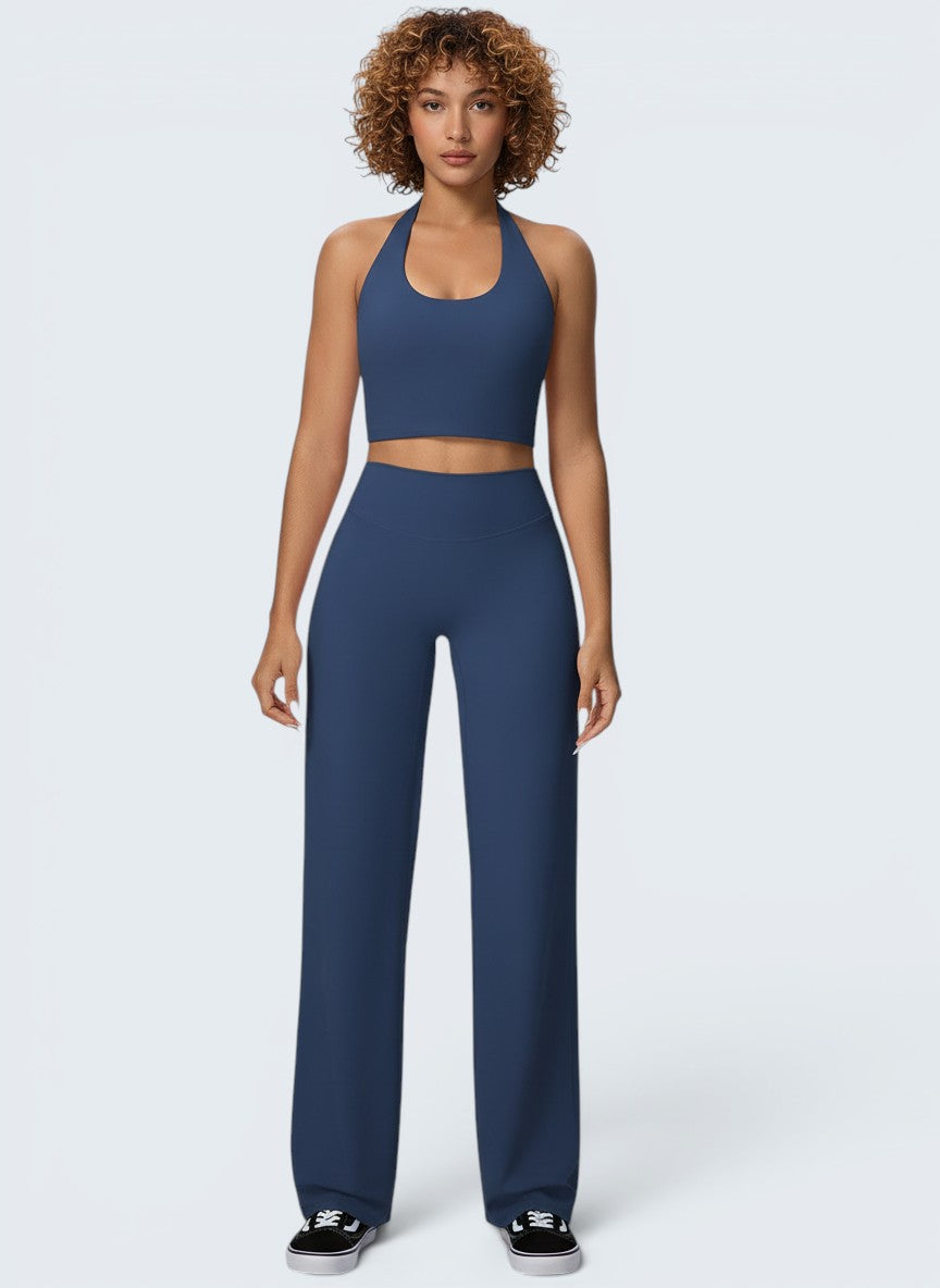 Conjunto Halter e Calças Wide Leg