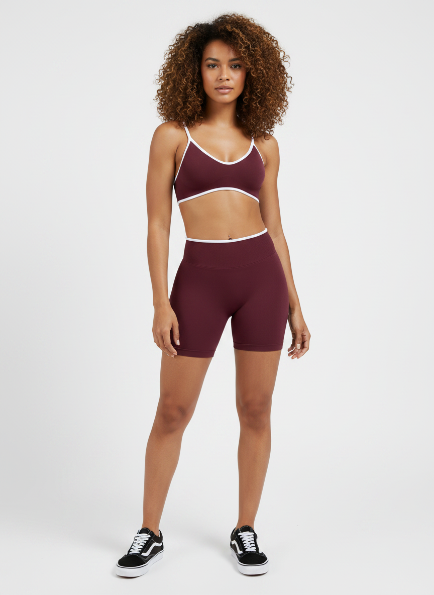 Conjunto Seamless Canelado — Top e Leggings