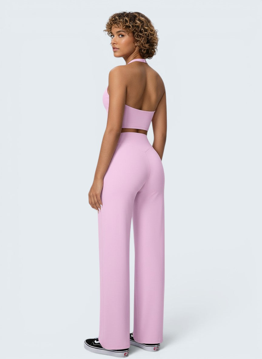 Conjunto Halter e Calças Wide Leg