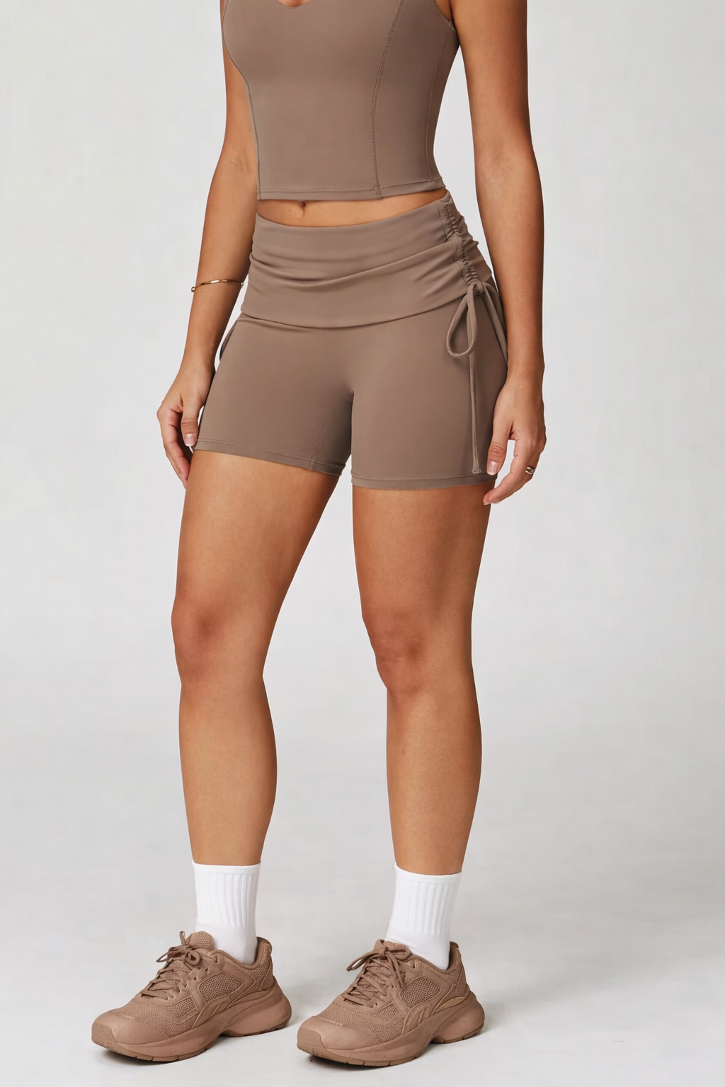 Calções de Treino para Mulher – Cintura Cruzada Ajustável