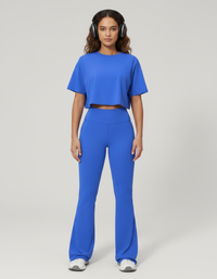 Conjunto Cropped e Calças Flare