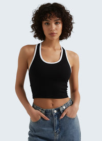Top Ribbed Contrast Racerback