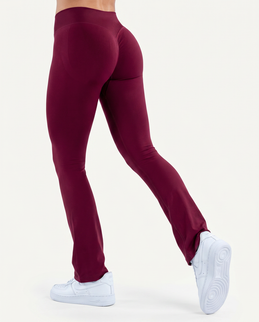 Leggings Flare Scrunch Cintura Alta