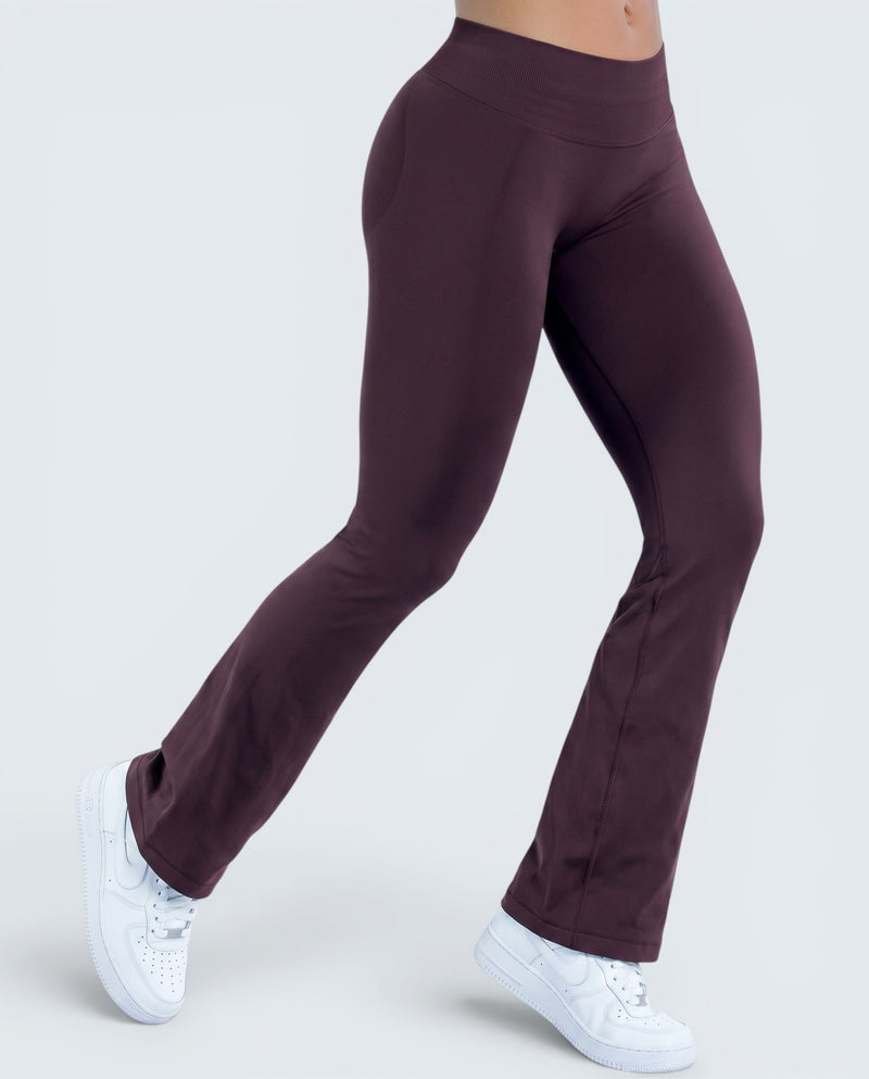 Leggings Flare Scrunch Cintura Alta