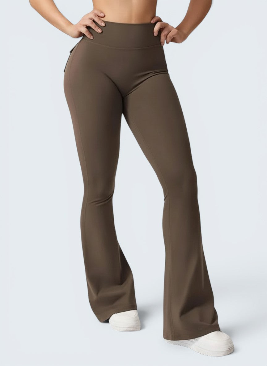 Calças Flare Sculpt com Bolsos
