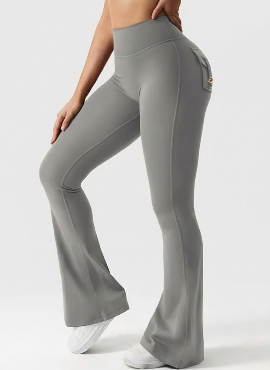 Calças Flare Sculpt com Bolsos