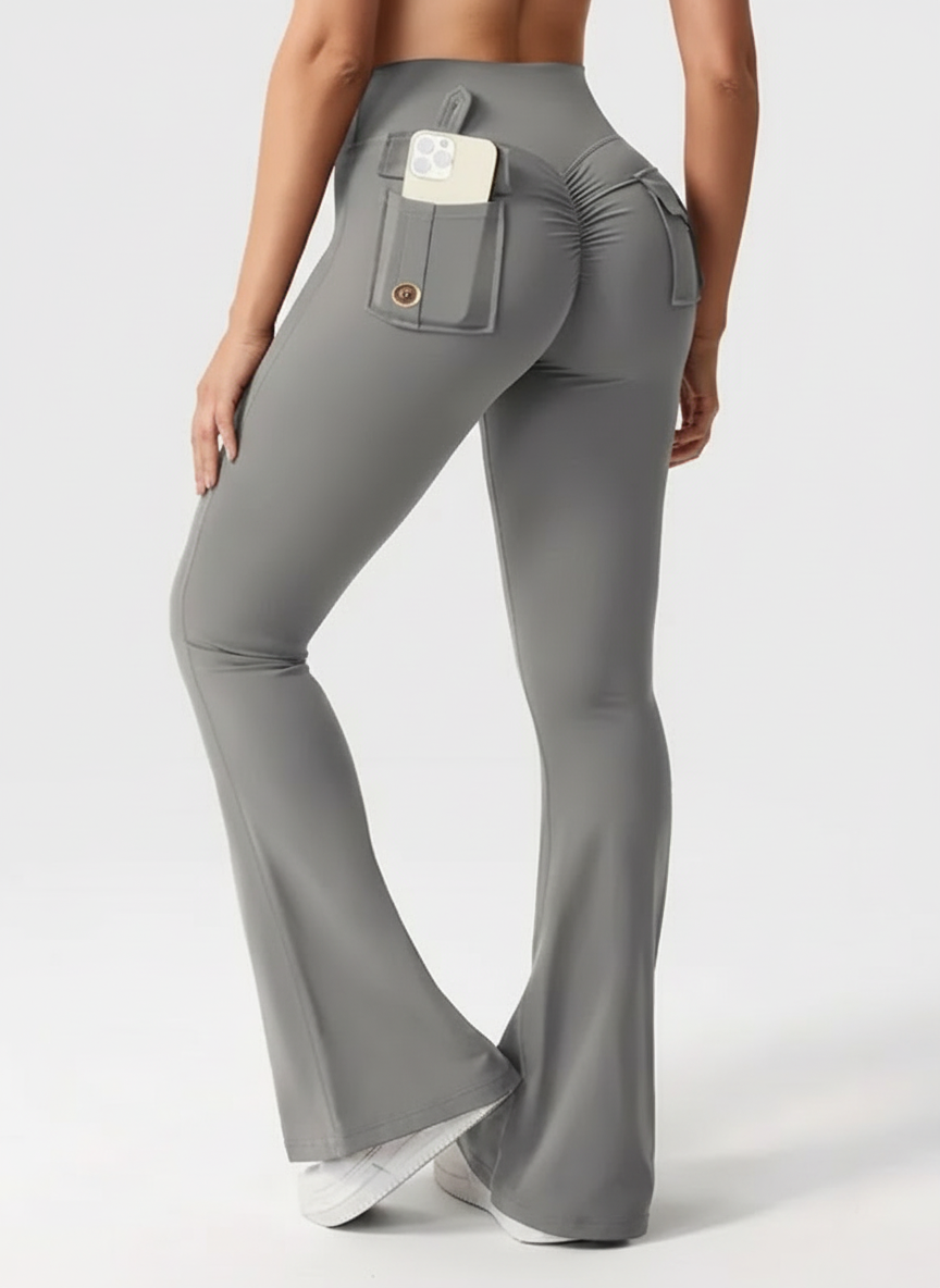 Calças Flare Sculpt com Bolsos