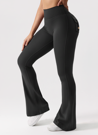 Calças Flare Sculpt com Bolsos