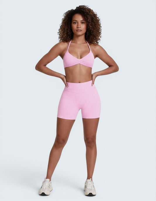 Conjunto Seamless Halter Top e Calções