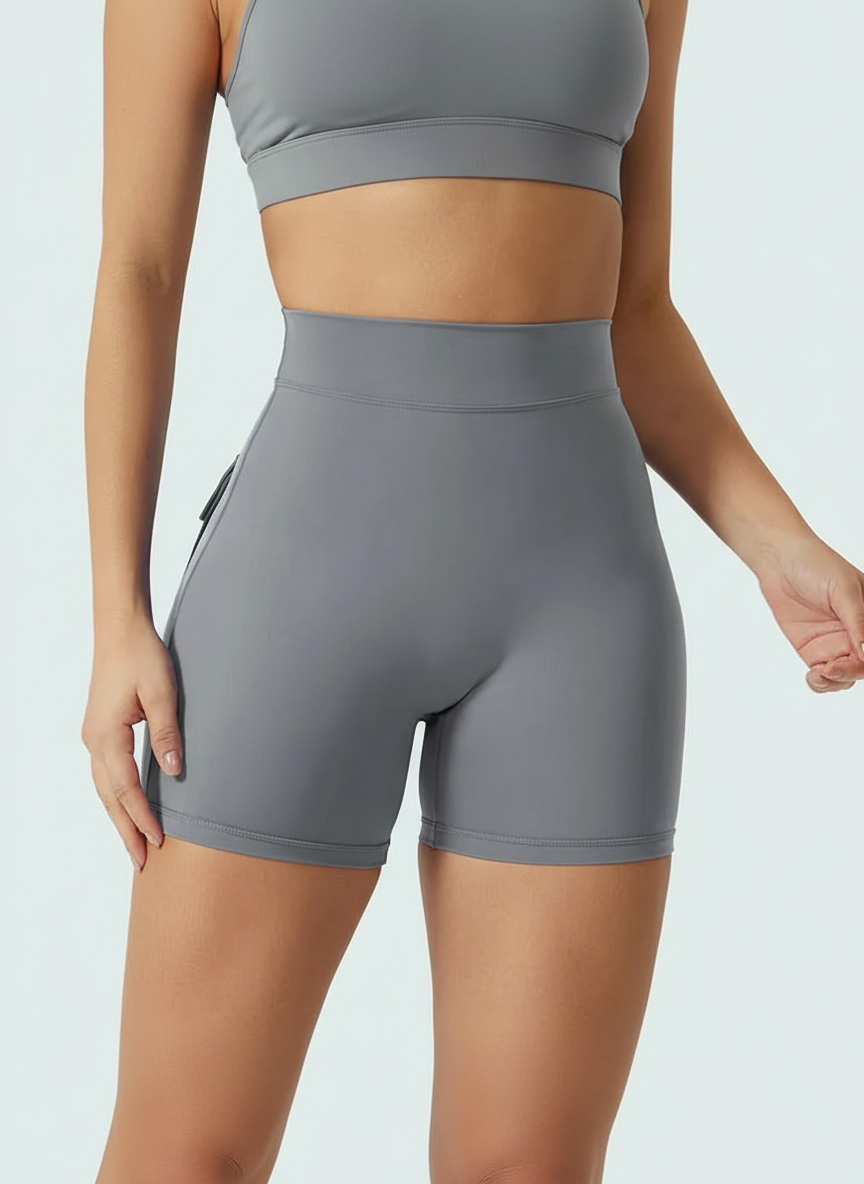 Biker Shorts Cargo Cintura Alta