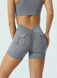 Biker Shorts Cargo Cintura Alta